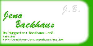 jeno backhaus business card