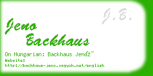 jeno backhaus business card